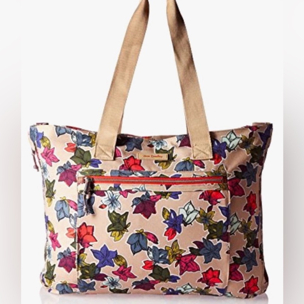 Vera Bradley Lighten Up Expandable Travel Tote Falling Flowers